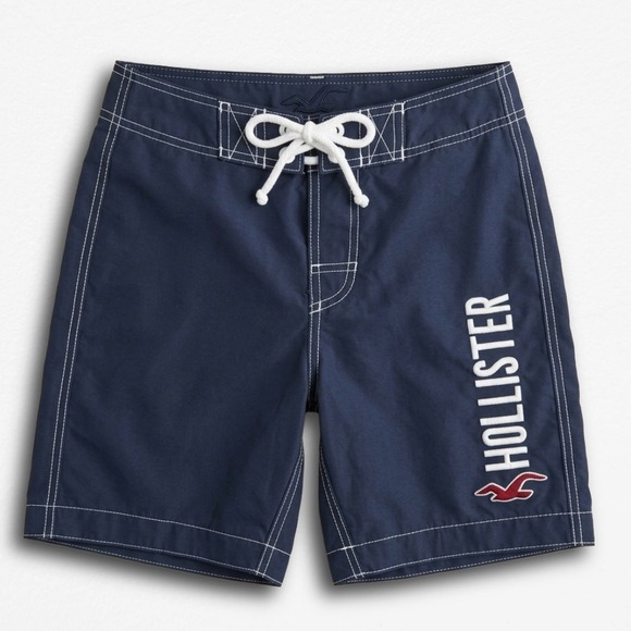 Hollister Other - Hollister Mens Navy Blue Board Shorts Y2K Logo Swim Trunks XS